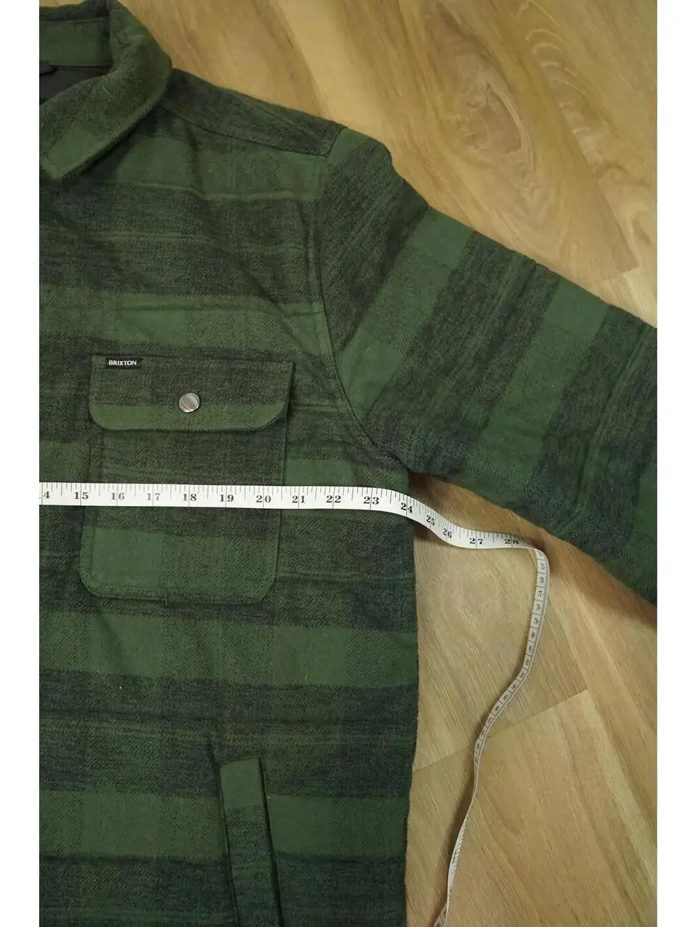 Brixton Men's Quilted Puffer‎ Jacket - Plaid Green Large